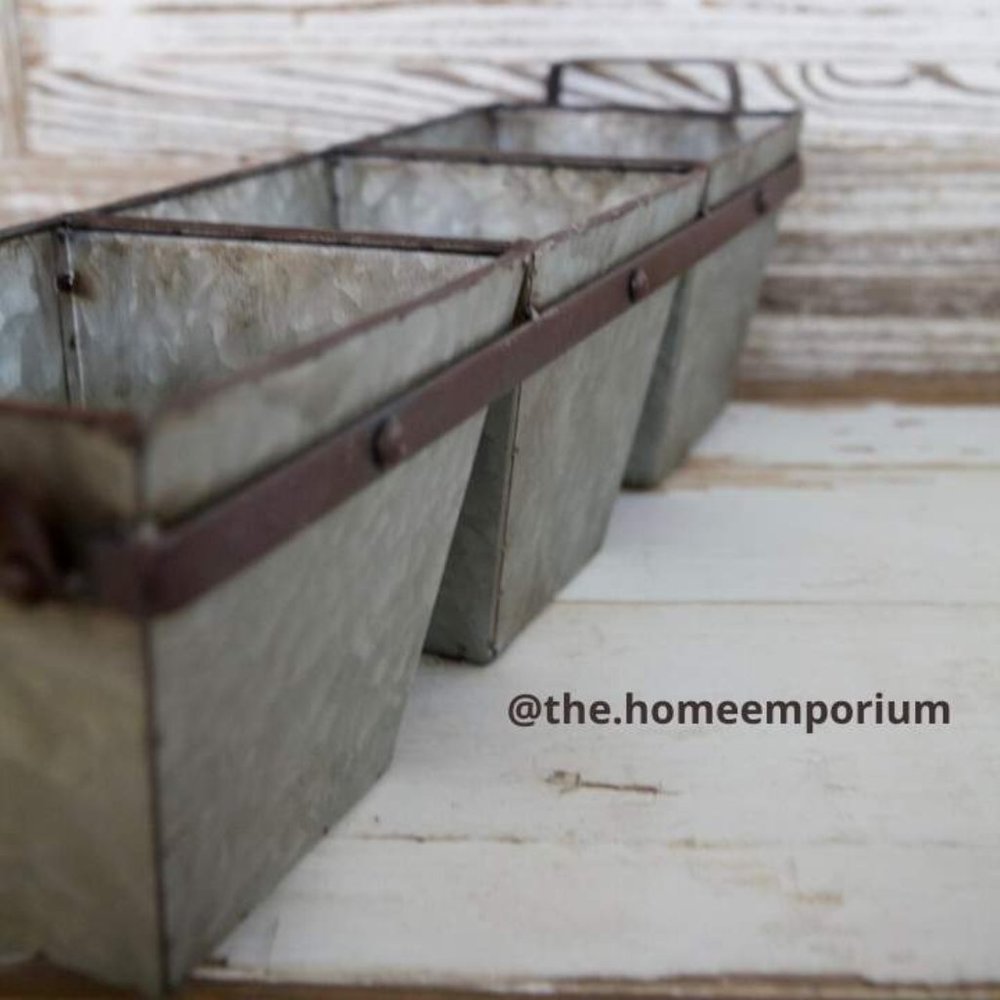 Rustic Gray Metal Snack Tray - Picture 7 of 8
